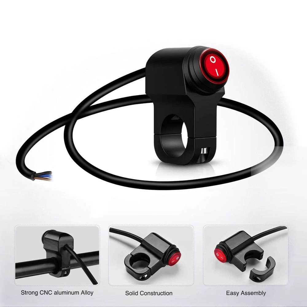 Bicycle Handlebar Waterproof Headlight Fog Light Switch ON OFF 6