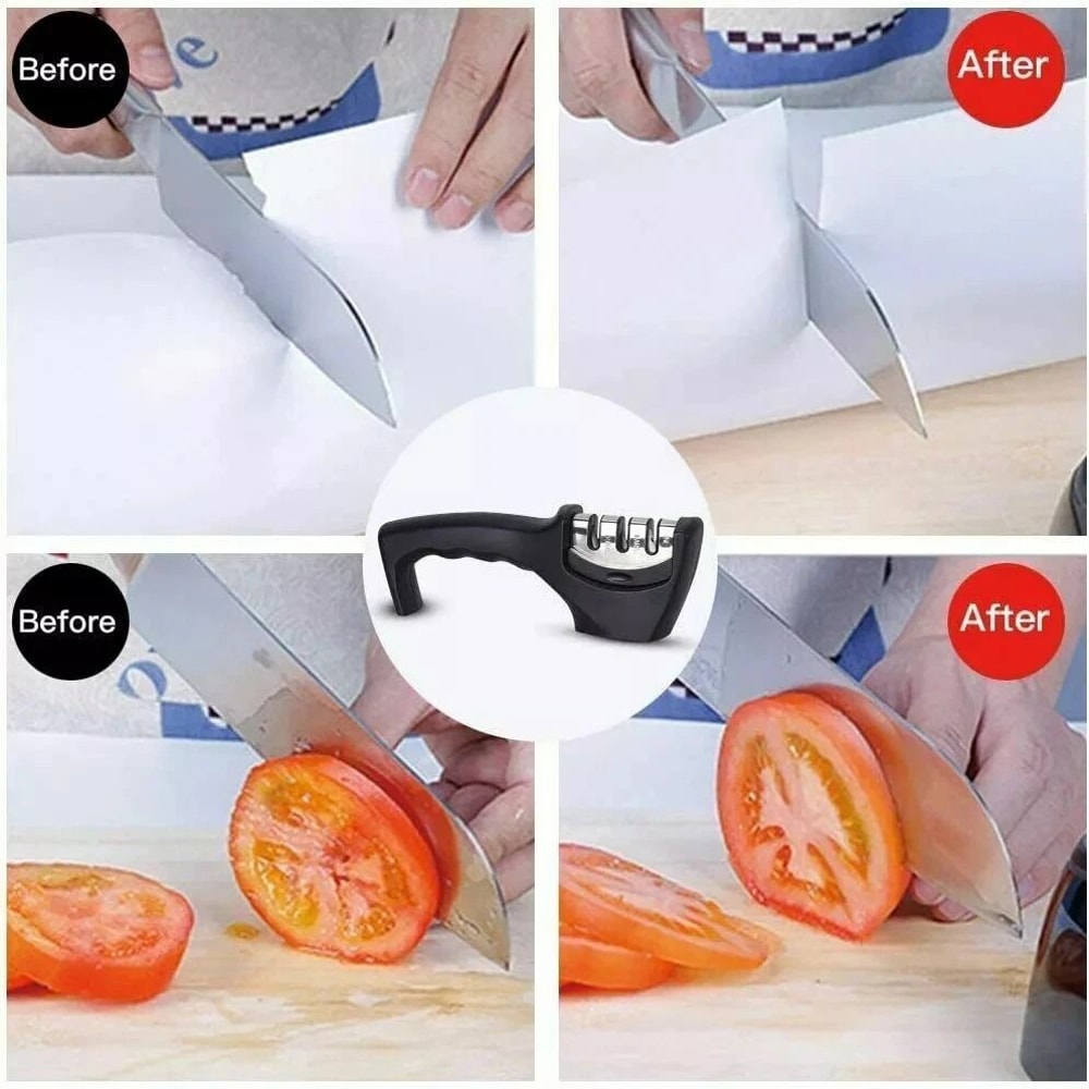 Ceramic Tungsten Knife Sharpener Professional 3 Stage Kitchen Sharpening System 8