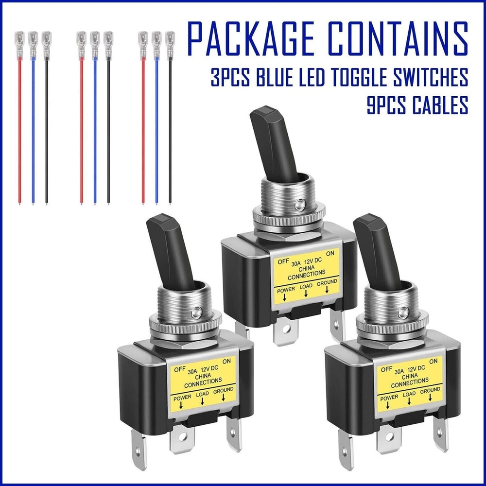 ONOFF Blue LED Waterproof Rocker Toggle Switch For Car Boat 5