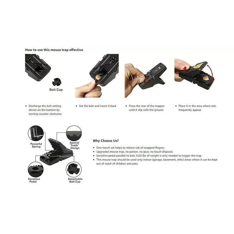 Rodent Killer Snap Trap Heavy Duty Mouse Traps Mice Power Pest Trap 2