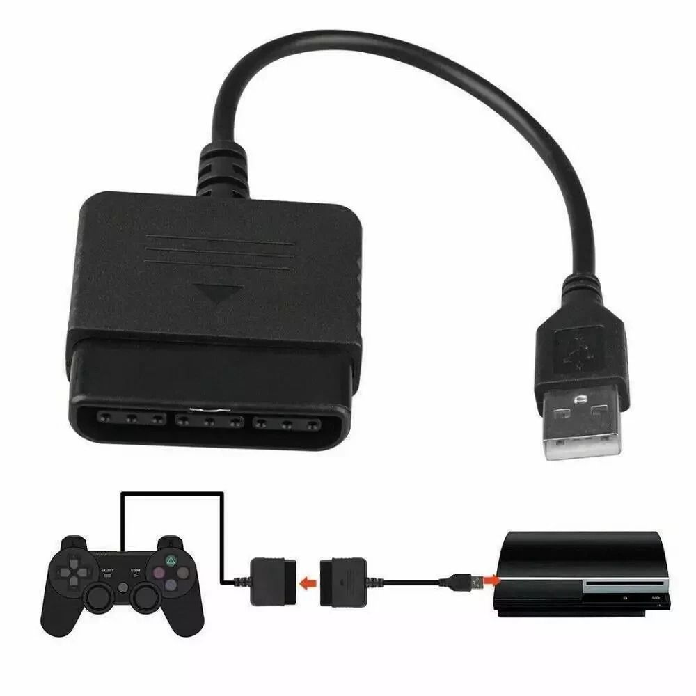 PS2 To PS3 USB Game Controller Adaptor Cable For Sony PlayStation 0