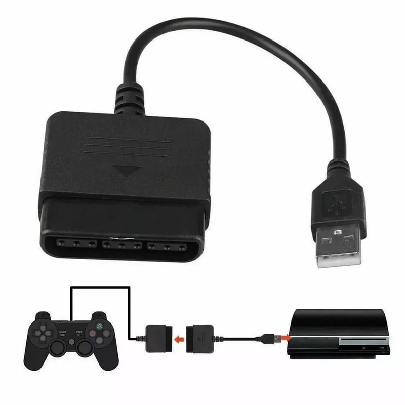PS2 To PS3 USB Game Controller Adaptor Cable For Sony PlayStation 0
