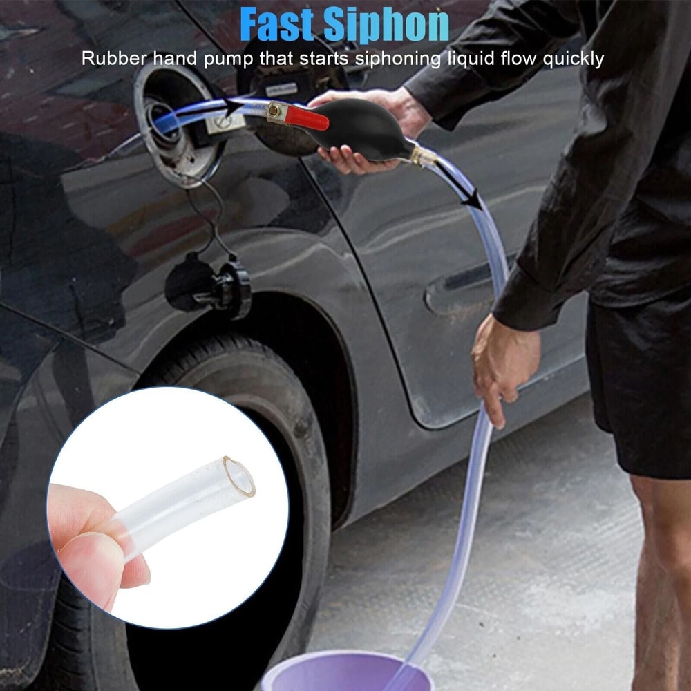 Gasoline Hose Oil Water Fuel Petrol Hand Pump Portable Gas Transfer Siphon Pump 7