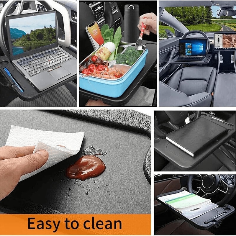 Car Steering Wheel Tray Desk Sided Work Table For Food Drink Laptop 5