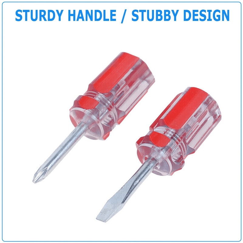 Stubby Tight Space Tools Set Small Mini Flathead Phillips Slotted Screwdriver For DIY Jobs 7