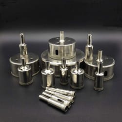 diamond hole saw drill bit set for cutting glass, ceramic, tile, and more