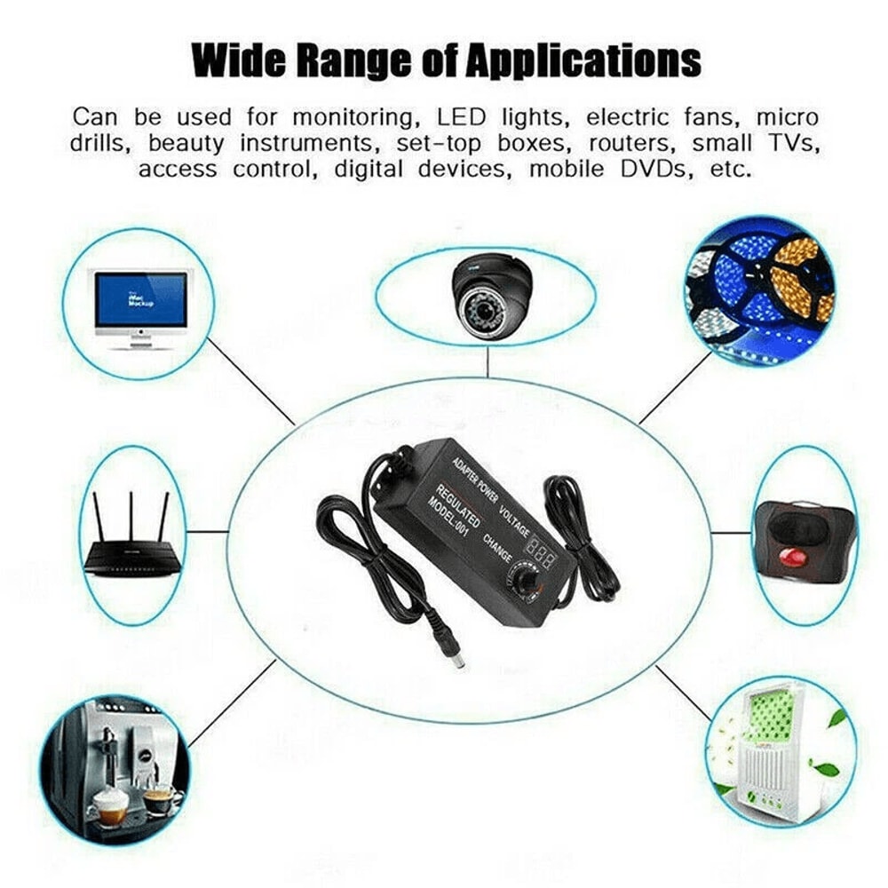 Adjustable Power Supply With LCD Display ACDC Switch Adapter 6