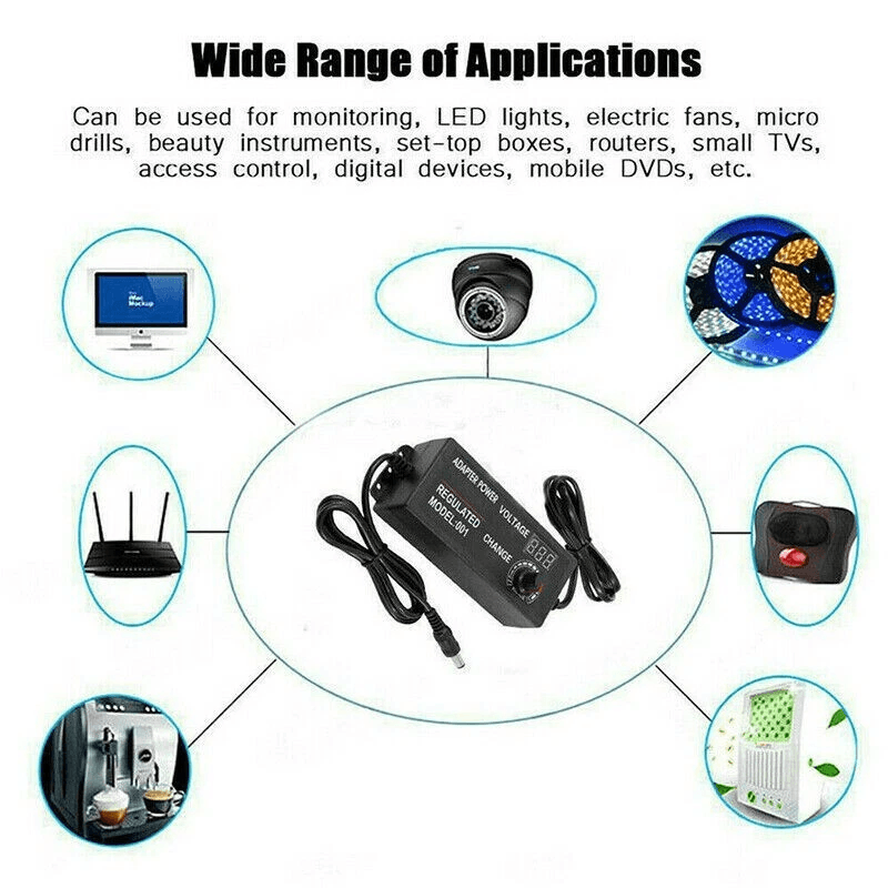Adjustable Power Supply With LCD Display ACDC Switch Adapter 6