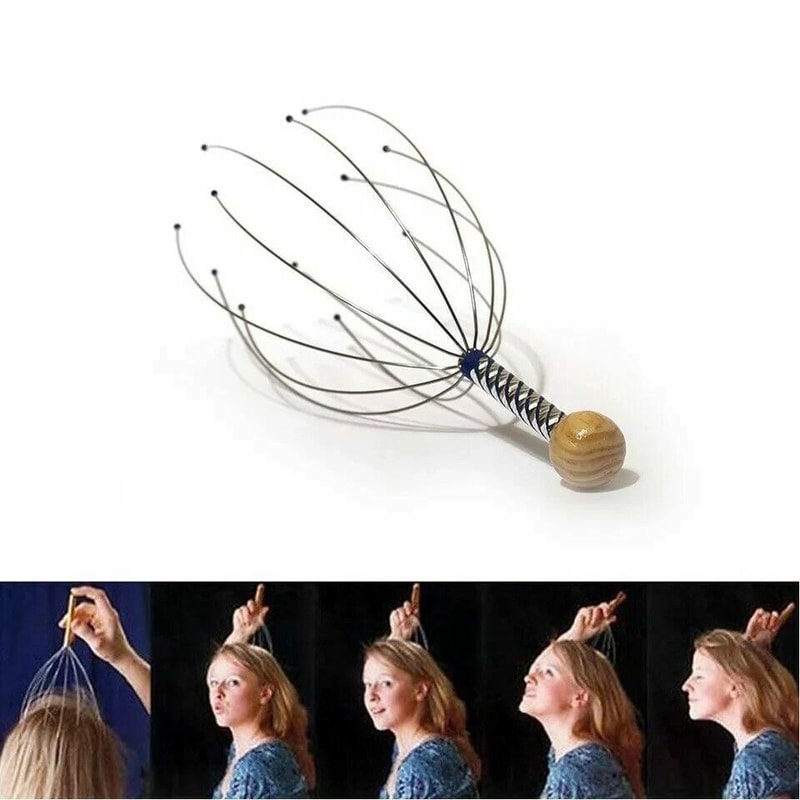 Neck Massage Scratcher Scalp Relaxation Head Massager For Stress Relief Octopus Design 3