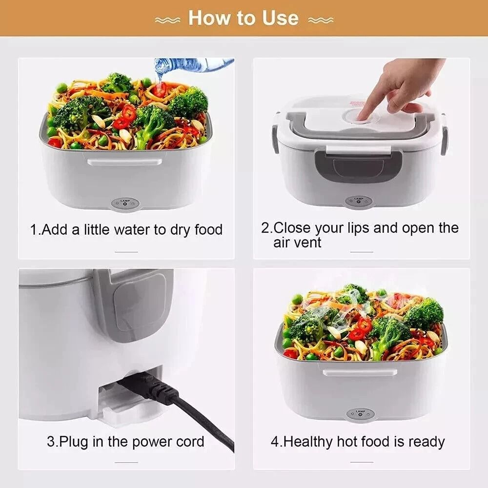 Portable Electric Heating Lunch Box For Car Office Food Warmer Container 4