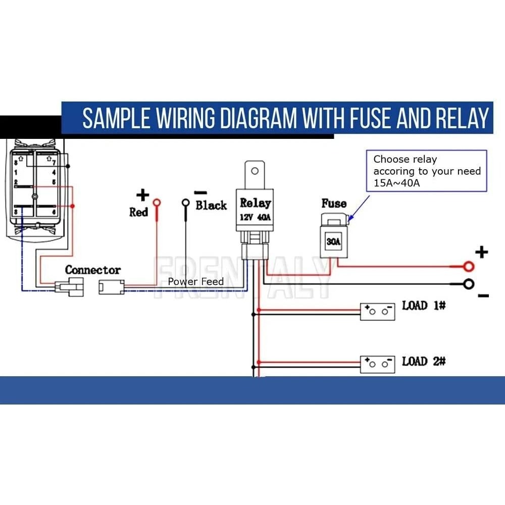 Waterproof 5pin Rocker Toggle Switch Blue Light Fog LED For Car Boat 2