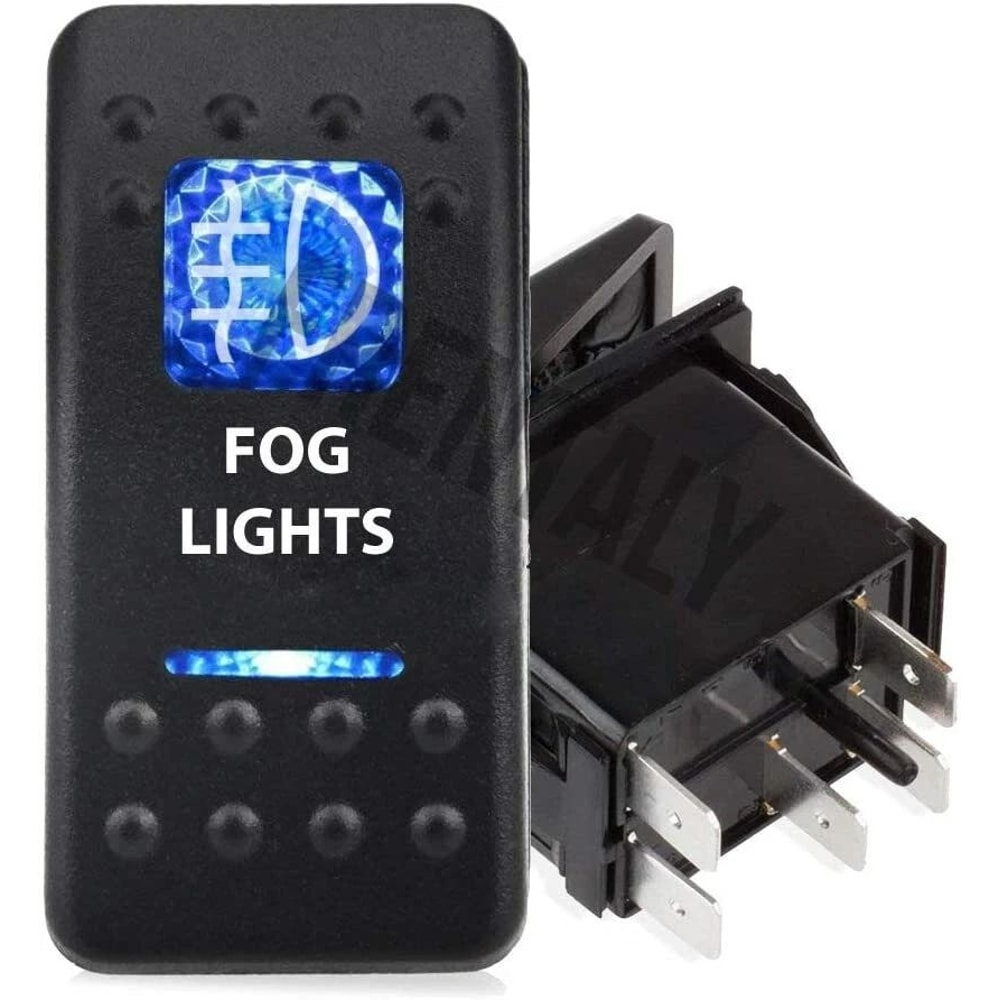 Waterproof 5pin Rocker Toggle Switch Blue Light Fog LED For Car Boat 0