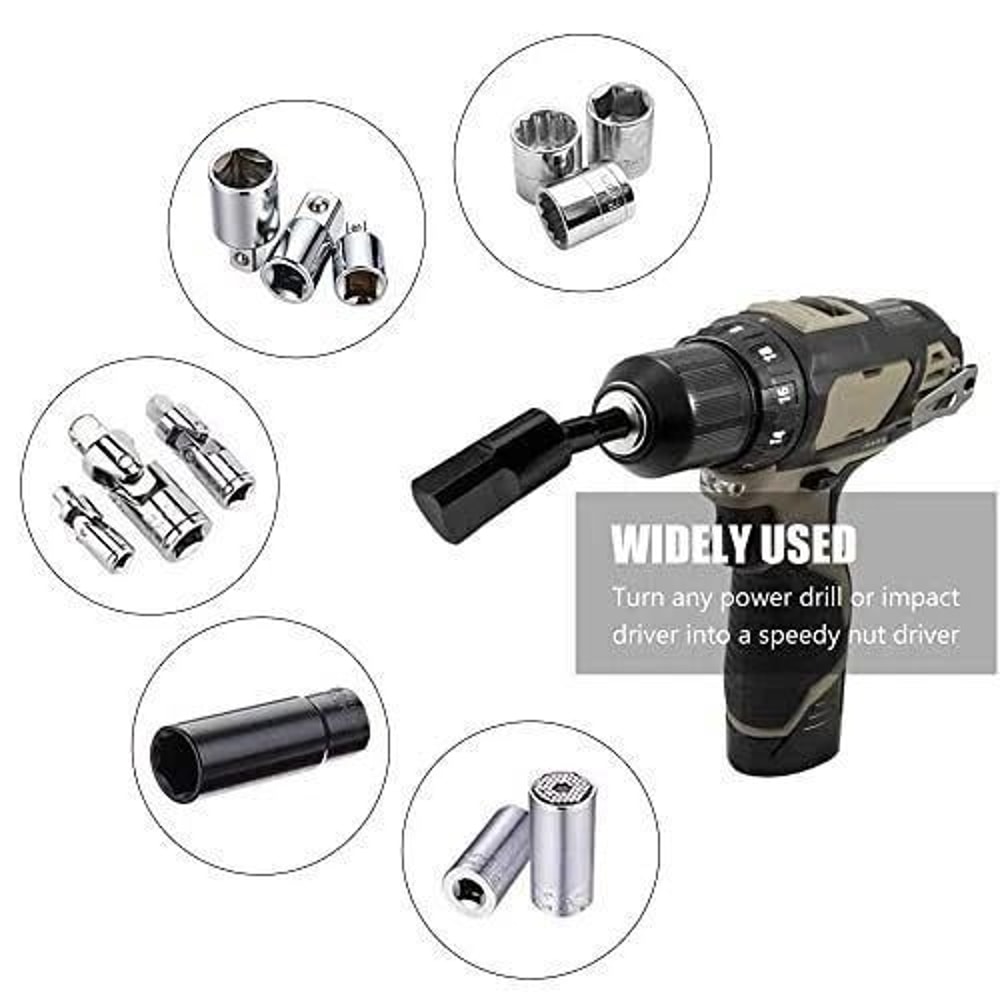 Impact Driver Drill Socket Adapter Set Hex Shank Conversion Tool 1