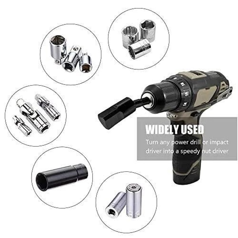 Impact Driver Drill Socket Adapter Set Hex Shank Conversion Tool 1
