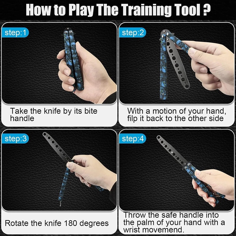 BALISONG METAL BUTTERFLY Trainer Knife High Quality Blade Tool For Practice 3