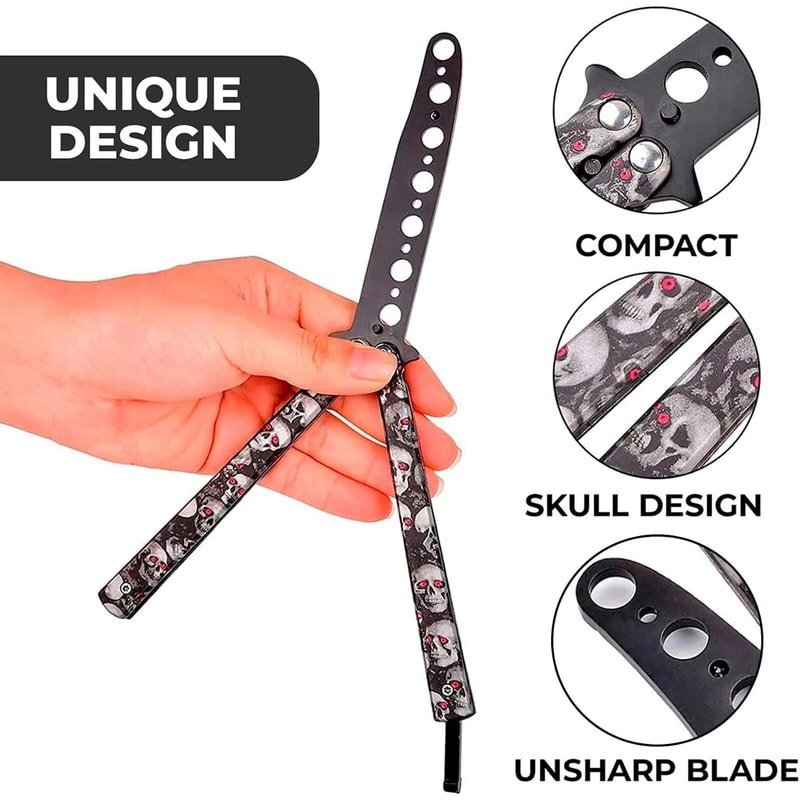 BALISONG METAL BUTTERFLY Trainer Knife High Quality Blade Tool For Practice 7