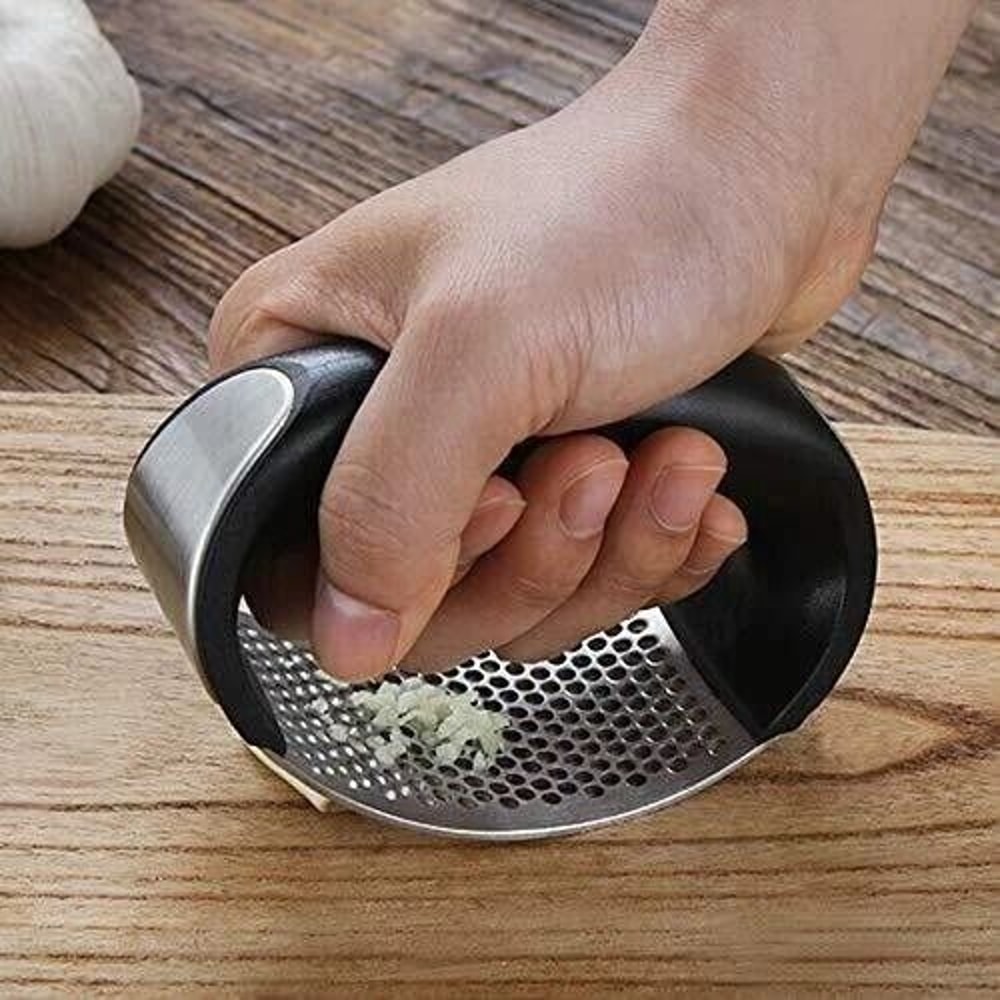Stainless Steel Garlic Press Mincer Chopper Peeler For Ginger Squeeze Crusher Tool 2