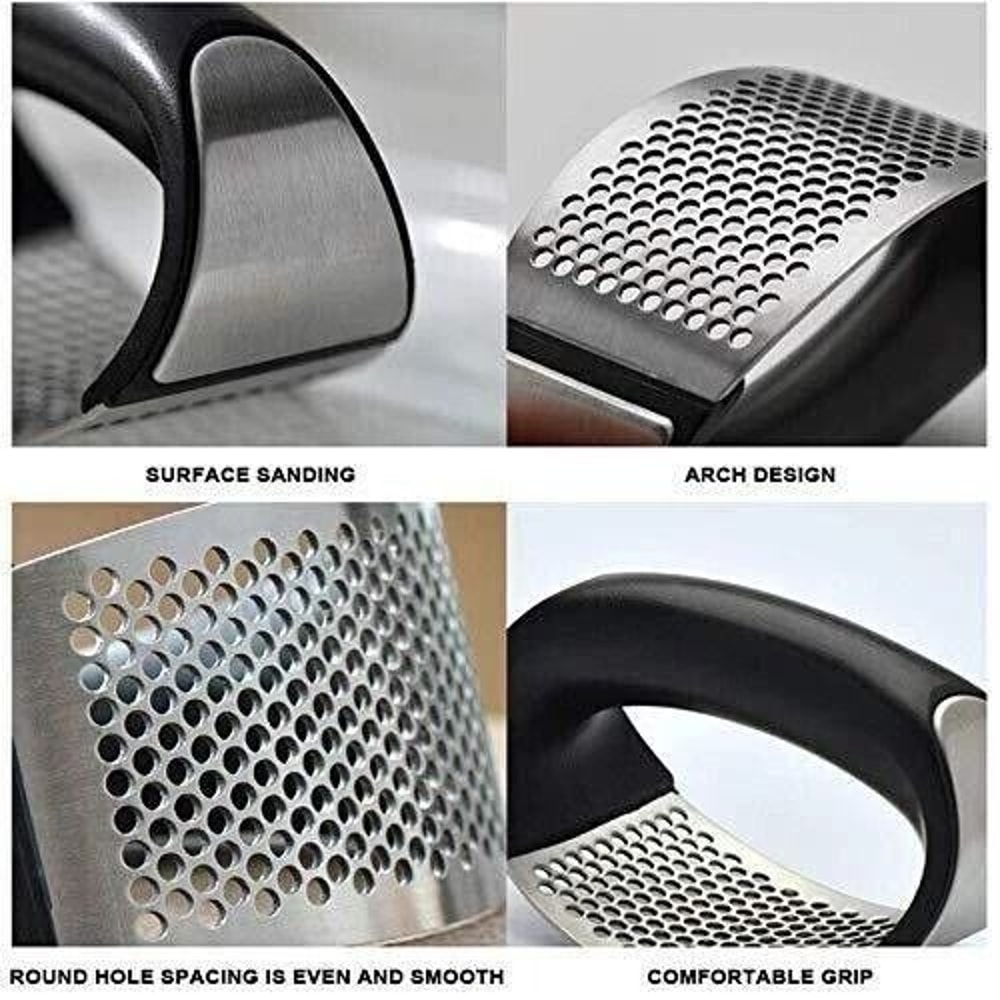 Stainless Steel Garlic Press Mincer Chopper Peeler For Ginger Squeeze Crusher Tool 5