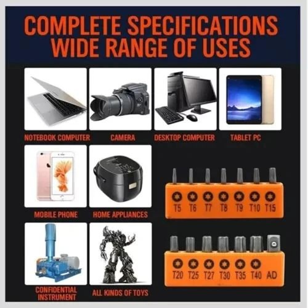 Torx Bit Set Hex Star Spanner Tri Wing Screwdriver Tamper Proof Security 8