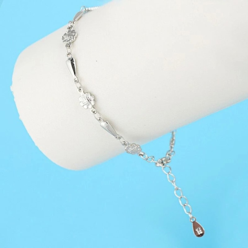 Fashion Women Sterling Silver Wrist Chain Exquisite Sunflowers Bracelet 3