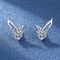 Crystal Angel Wings Women Stud Earrings Elegant Sterling Silver Jewelry 2