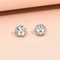 Crystal Bling Sunflower Studs Shining Women Sterling Silver Earrings 2