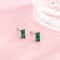 Retro Green Cubic Zirconia CZ Earrings Sterling Silver Studs For Women 0