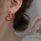 Elegant Hollow Love Heart Earrings Studs Women Sterling Silver Simple Design 1