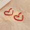 Elegant Hollow Love Heart Earrings Studs Women Sterling Silver Simple Design 2
