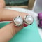 Sterling Silver Earrings For Women Pearls And Rotating Flowers Studs 1