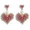 Sterling Silver Crystal Earrings For Women Fashion Colorful Heart Stud Earrings 3