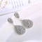 Sterling Silver Earrings For Women Big Oval Crystal Droplets Jewelry 1