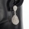 Sterling Silver Earrings For Women Big Oval Crystal Droplets Jewelry 3