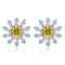 Exquisite Sunflower Earrings Stud Hook Sterling Silver Jewelry For Women 1