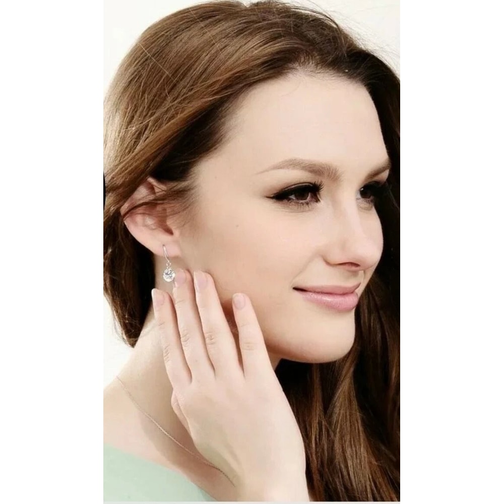 Sterling Silver Earrings For Women Deluxe Crystal Tassel Bling Jewelry 1