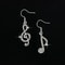 Asymmetric Women Bling Crystal Tassel Earrings Treble Bass Clef Stud Elegant Music Jewelry 4