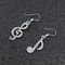 Asymmetric Women Bling Crystal Tassel Earrings Treble Bass Clef Stud Elegant Music Jewelry 0