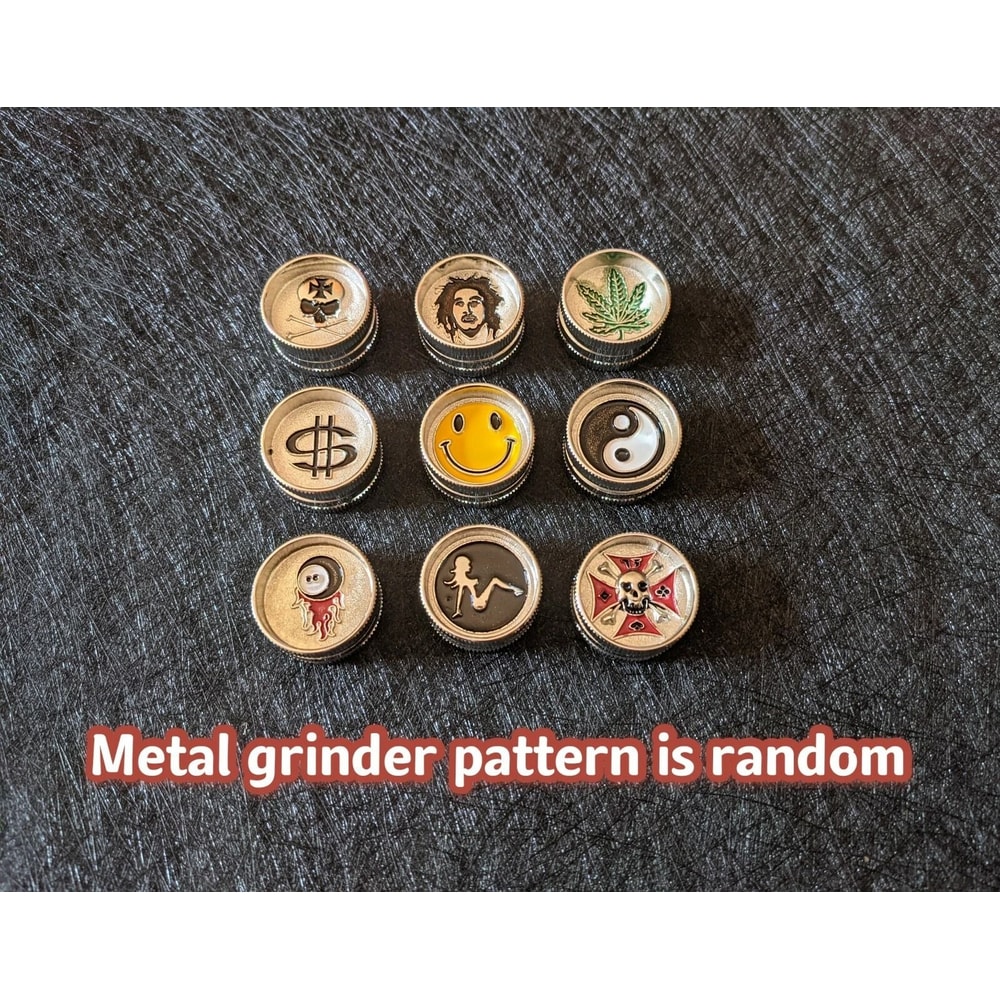 Tobacco Smoking Pipe AllMetal Grinder With Lid Screen Full Set Orange 1