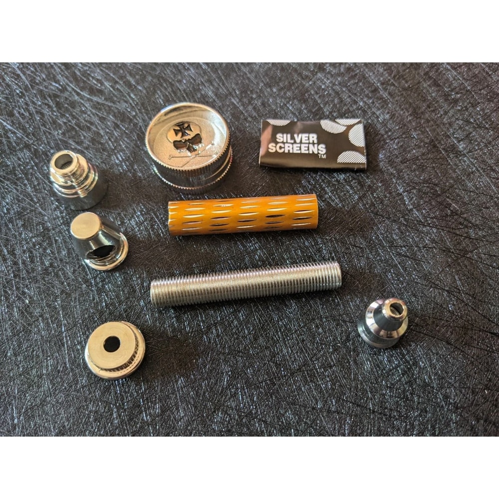 Tobacco Smoking Pipe AllMetal Grinder With Lid Screen Full Set Orange 0