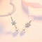 Elegant Tassel Pearls Silver Earrings Bling Stars Stud Women Crystal Jewelry 2