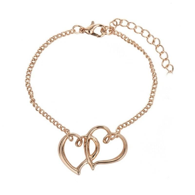 Hollow Double Love Heart Anklets Foot Chain For Fashion Women Ankle Bracelet 4