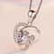 Crystal Heart Love Pendant On Fashion Women Sterling Silver Chain Necklace 1