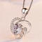 Crystal Heart Love Pendant On Fashion Women Sterling Silver Chain Necklace 1