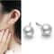 Elegant Women Stainless Steel Earrings Classic Simple Natural Pearl Studs 2