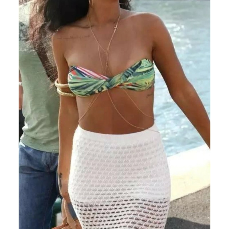 Womens Fashion Jesus Cross Crossover Harness Body Chain For Neck And Belly 0