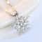 Crystal Leaf Texture Necklace For Women Sterling Silver Snowflakes Pendant 0