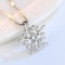 Crystal Leaf Texture Necklace For Women Sterling Silver Snowflakes Pendant 0