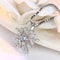 Crystal Leaf Texture Necklace For Women Sterling Silver Snowflakes Pendant 1