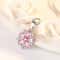 Elegant Women Sterling Silver Necklace Pink Crystal Blossom Flowers 0