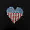 American Flag Crystal Brooch Pin Love Heart Bling Women Jewelry Shine 1